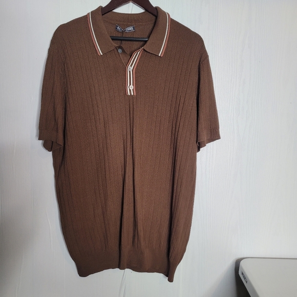 PJ PAUL JONES Mens Knitted Polo Shirts Short Sleeve Textured Pullover Golf Polo - Picture 7 of 16